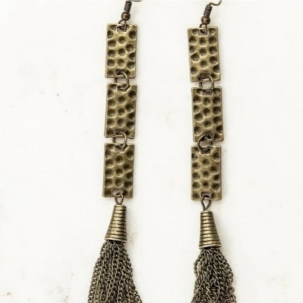 3/$15 Joyfolie Azra Earrings in Antique Brass